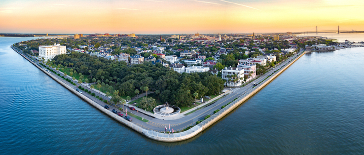 an areal view of Charleston