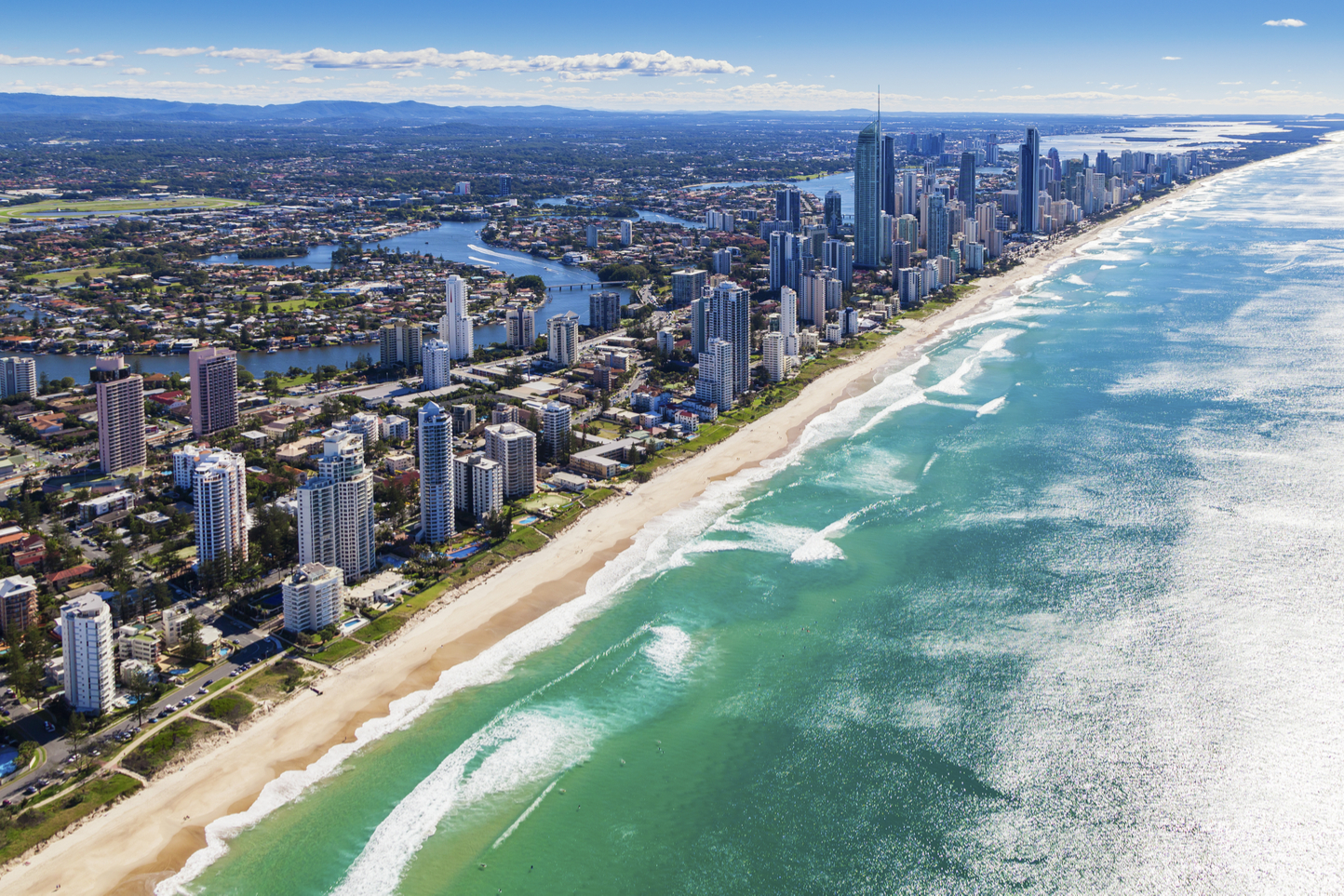 an areal view of Gold Coast