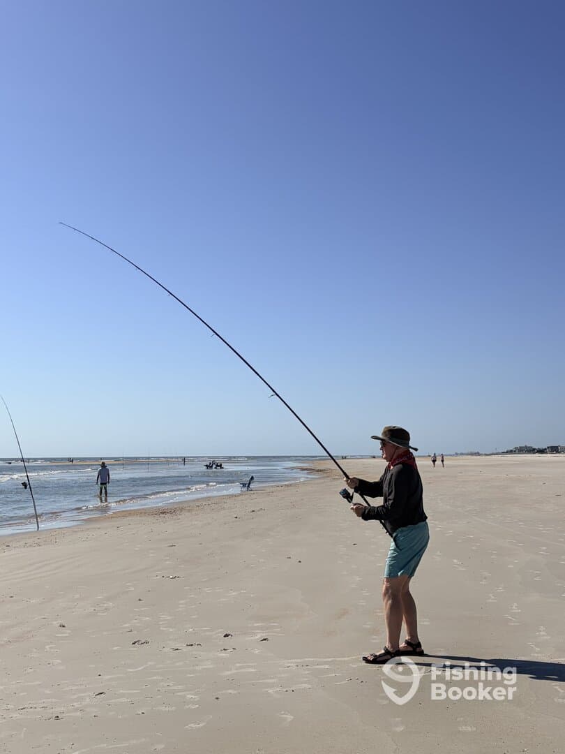 Surf fishing lesson