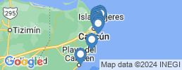 Map of fishing charters in Cancún