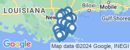 Map of fishing charters in Lafitte