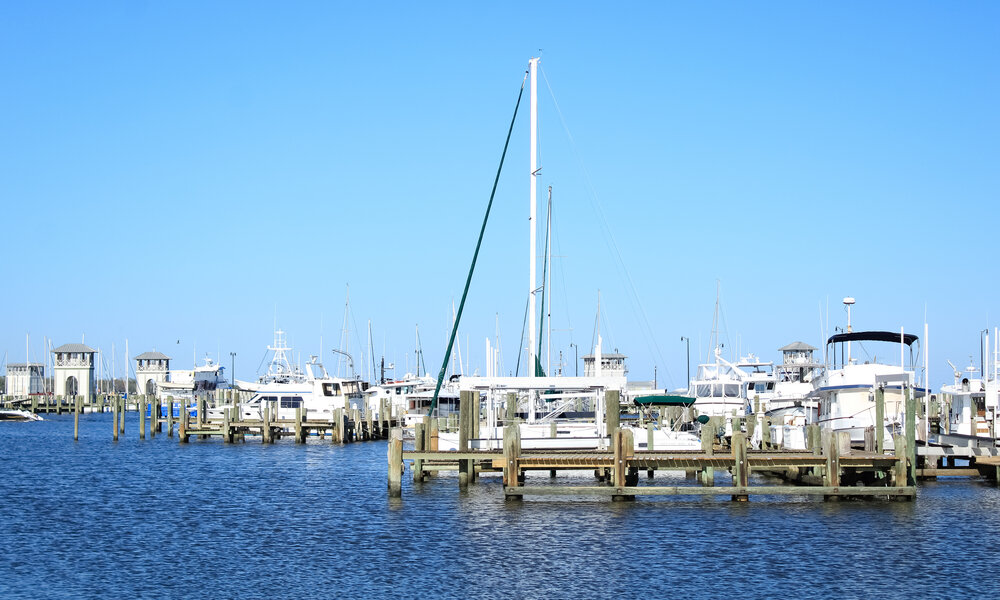 A harbor in Gulfport, Mississippi