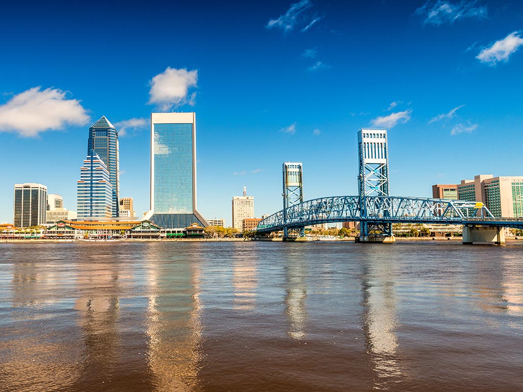 Панорамный вид на побережье Джексонвилля.