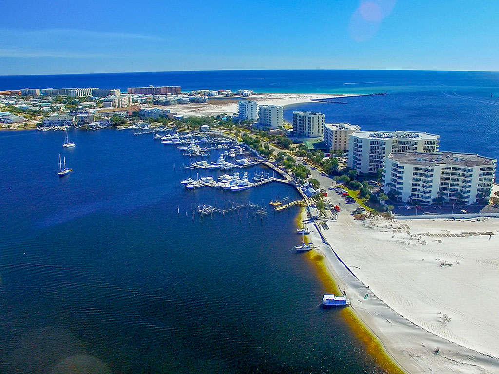 Una vista aérea de Destin, Florida