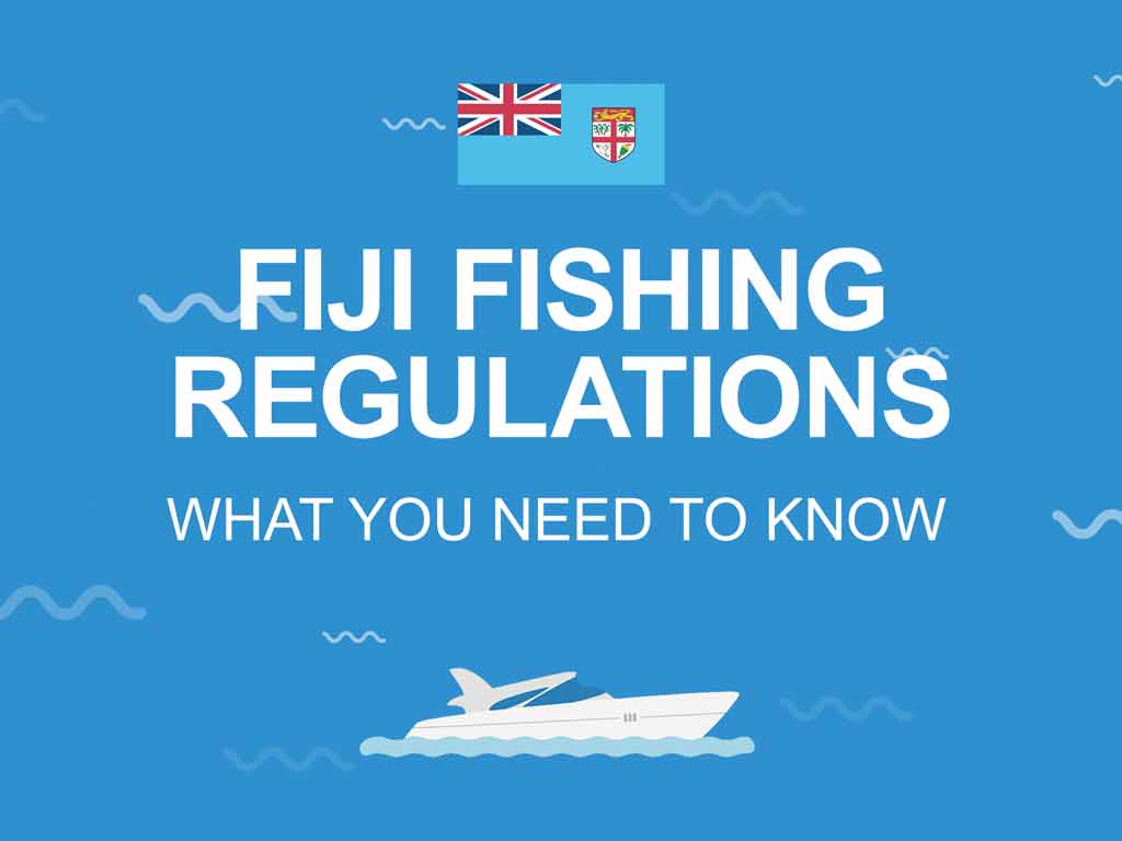 An infographic template of Fiji’s rules and regulations, with the national flag and white writing on a blue background