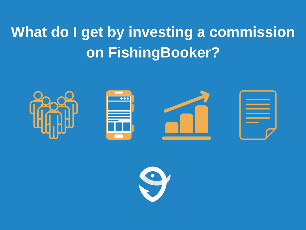 An infographic illustrating a few things captains get when investing a commission on FishingBooker.