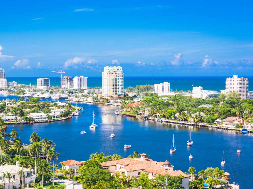 An aerial photo of Fort Lauderdale, Florida.