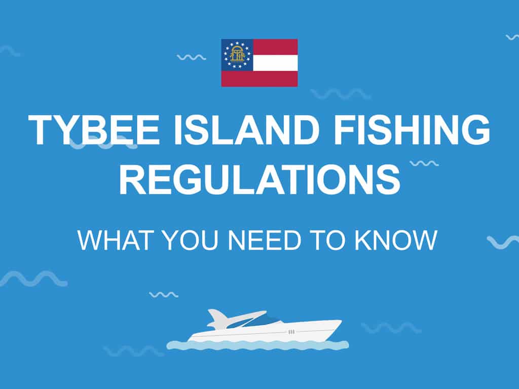 An infographic that says "Tybee Island Fishing Regulations" and "What you need to know" against a blue background.