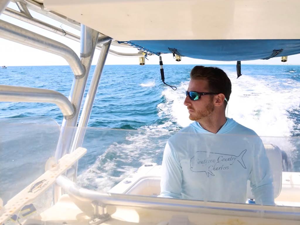 A photo of Captain Payton being out on the water on his Southern Country Charters boat