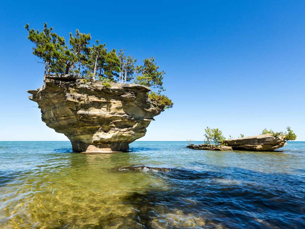 Turnip Rock near Port Austin in Michigan.