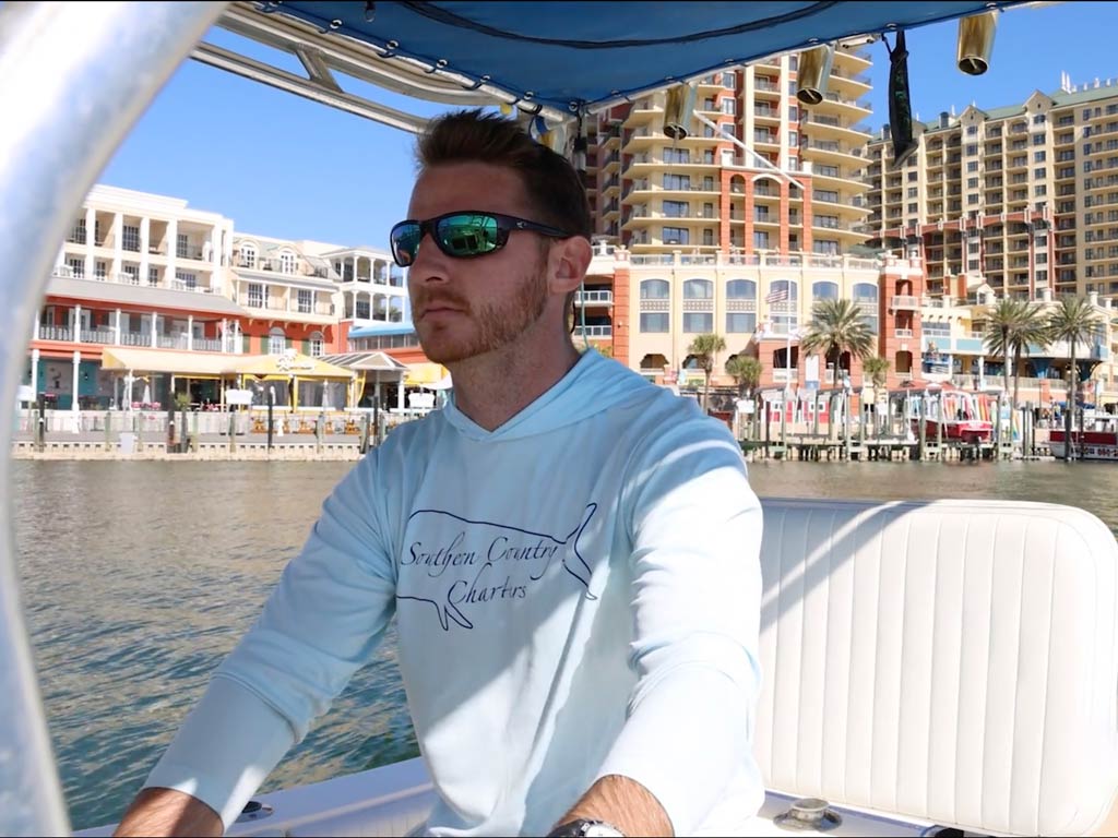 A photo of Captain Payton leaving marina on his Southern Country Charters boat