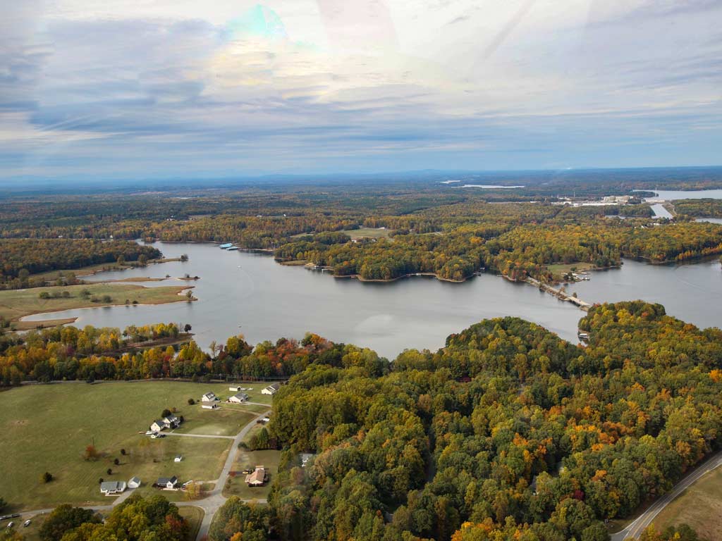 A photo of Lake Anna, a destination that hosts its own Veterans Day fishing tournament, on a cloudy day.