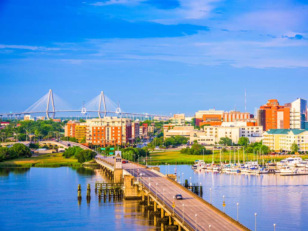 A scenic photo of Charleston, the largest city in South Carolina.