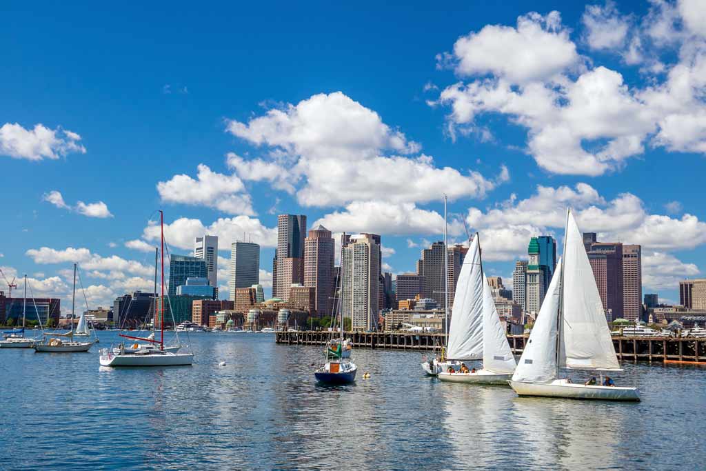 A view of Boston from the water