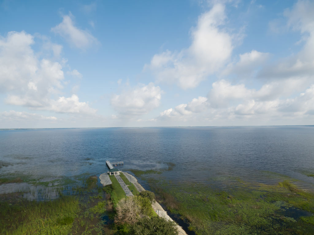 An aerial photo of Lake Tohopekaliga, a world-class Bass fishing lake just south of Orlando.