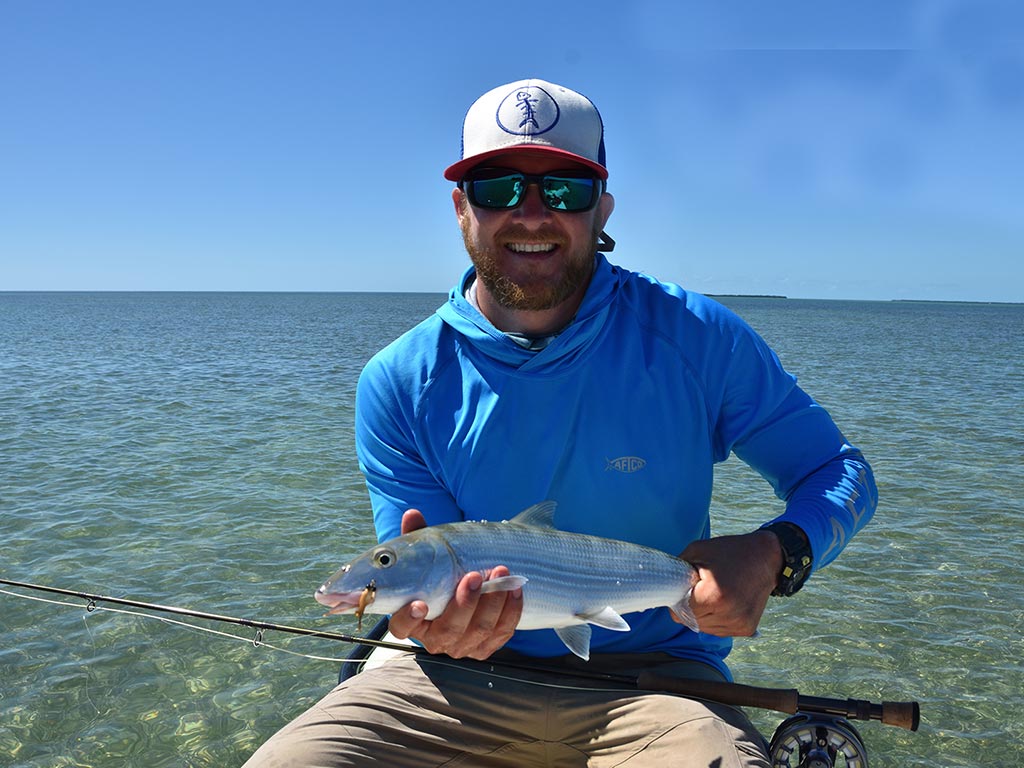Image of man holding a Bonefish in Key West