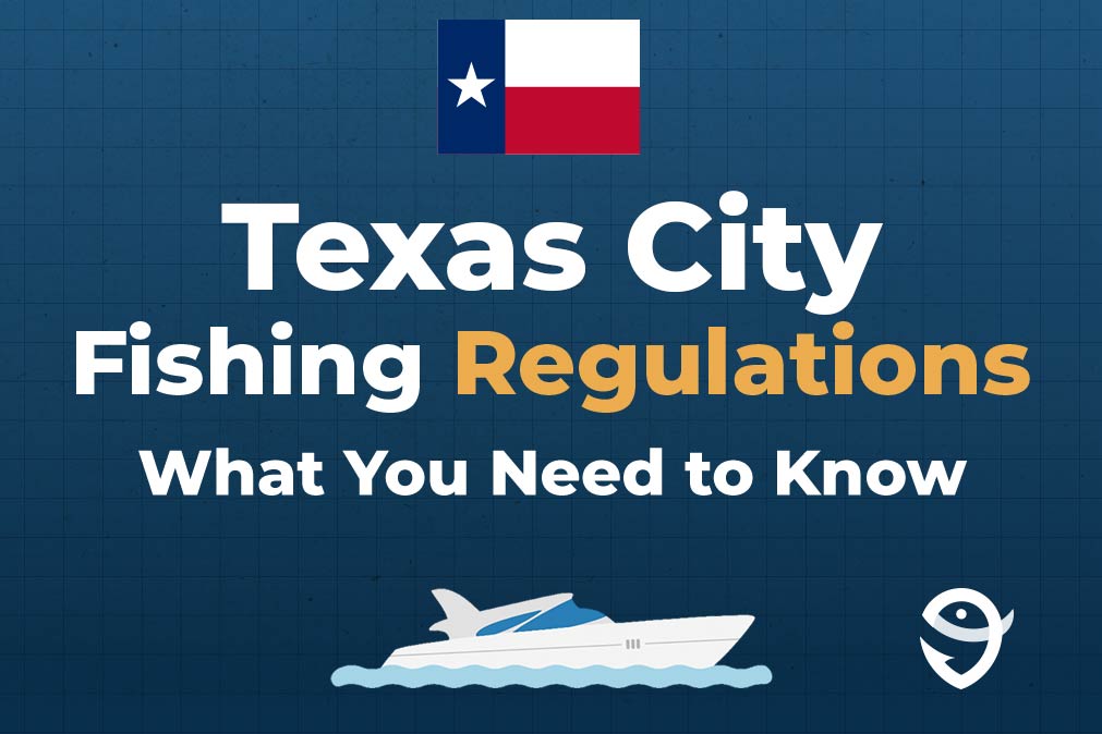 An infographic featuring the flag of Texas along with text that says "Texas City Fishing Regulations What You Need to Know."