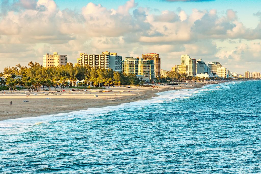 A view along Fort Lauderdale Beach from the sea