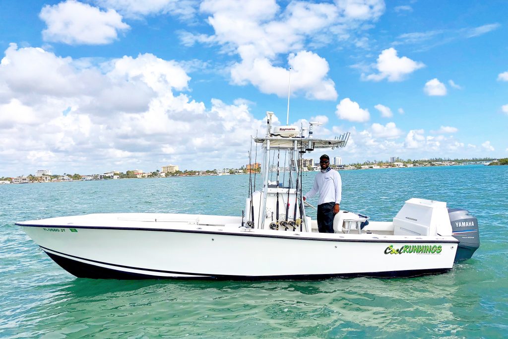 A charter boat moored on a sunny day off Fort Lauderdale