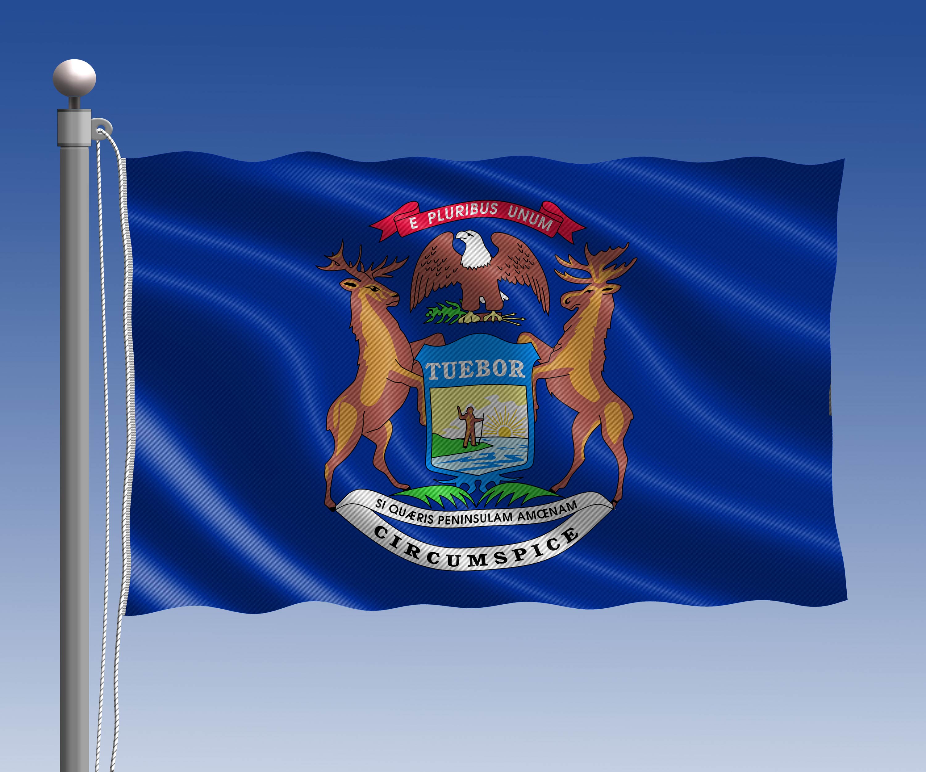 A flag of the state of Michigan