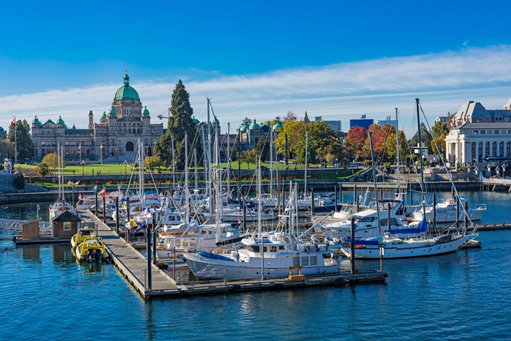 A boat harbor in Victoria, Vancouver Island, BC