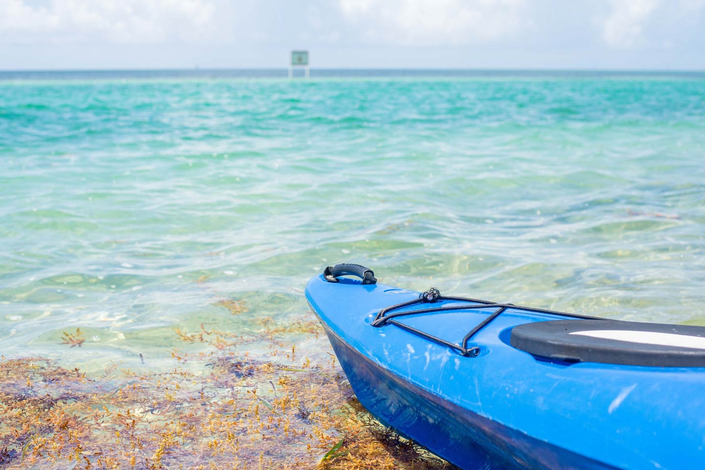 A kayak on a beach in Florida